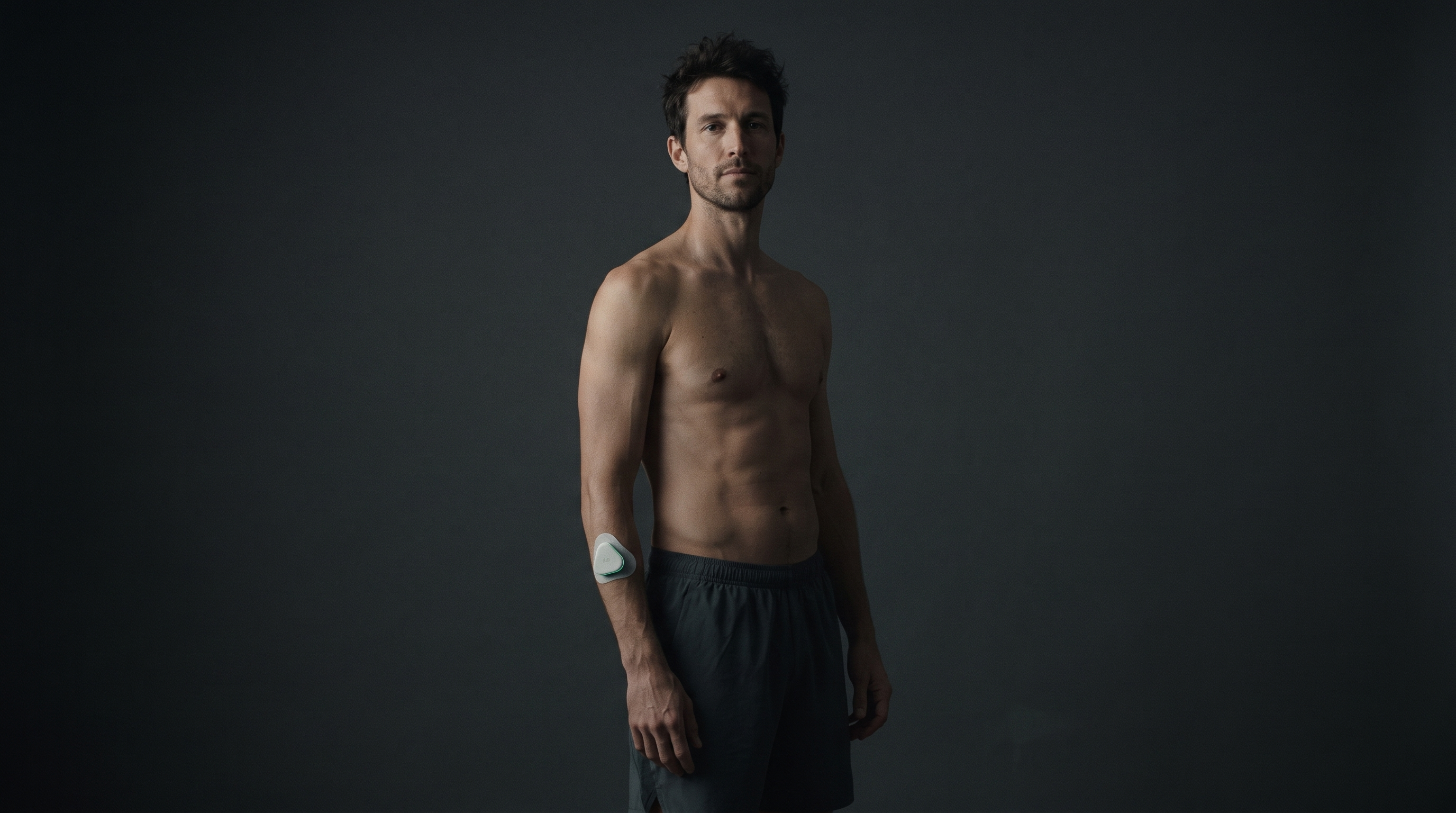 Athlete wearing a dia node, studio setting